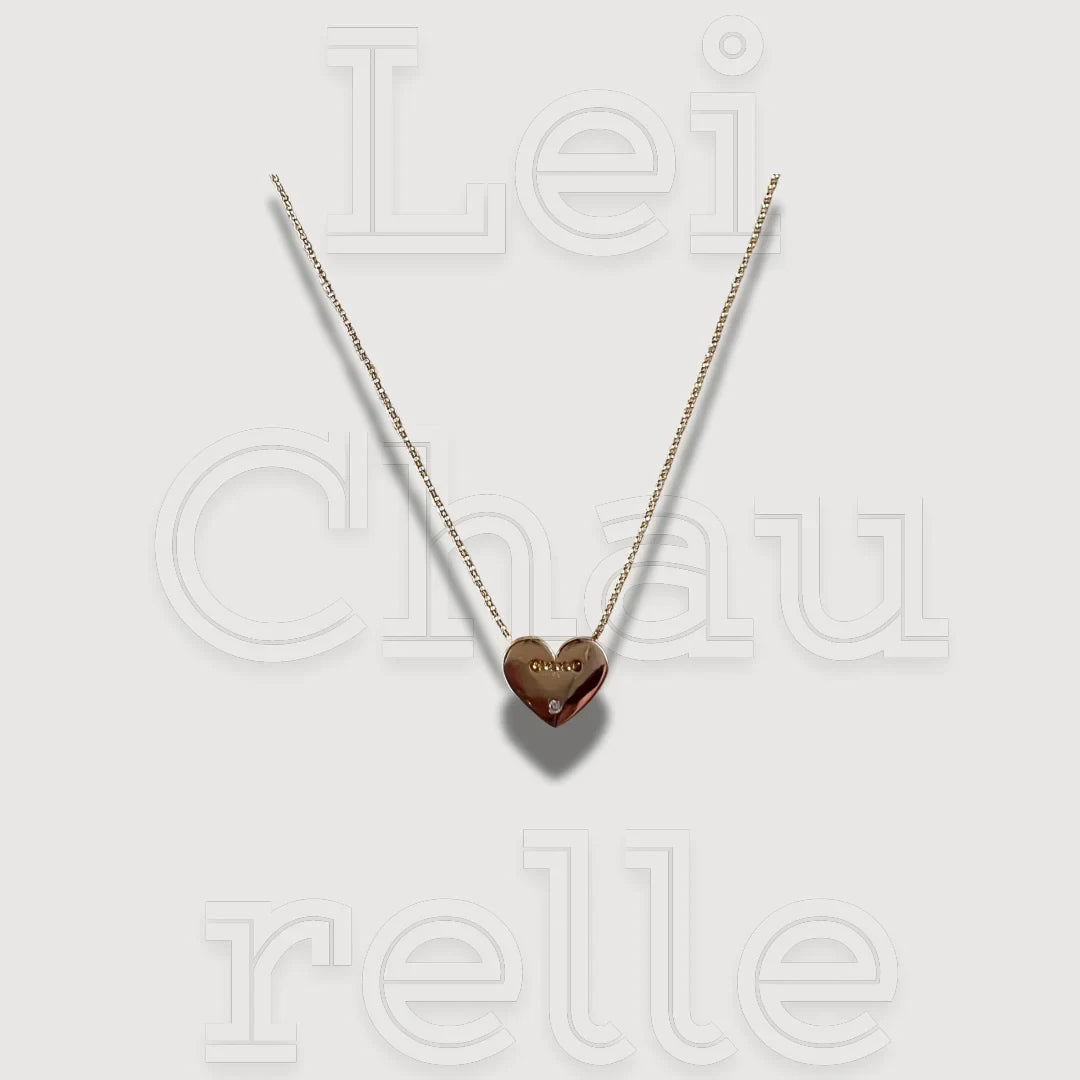 18k Gold Filled Diamond Heart Necklace