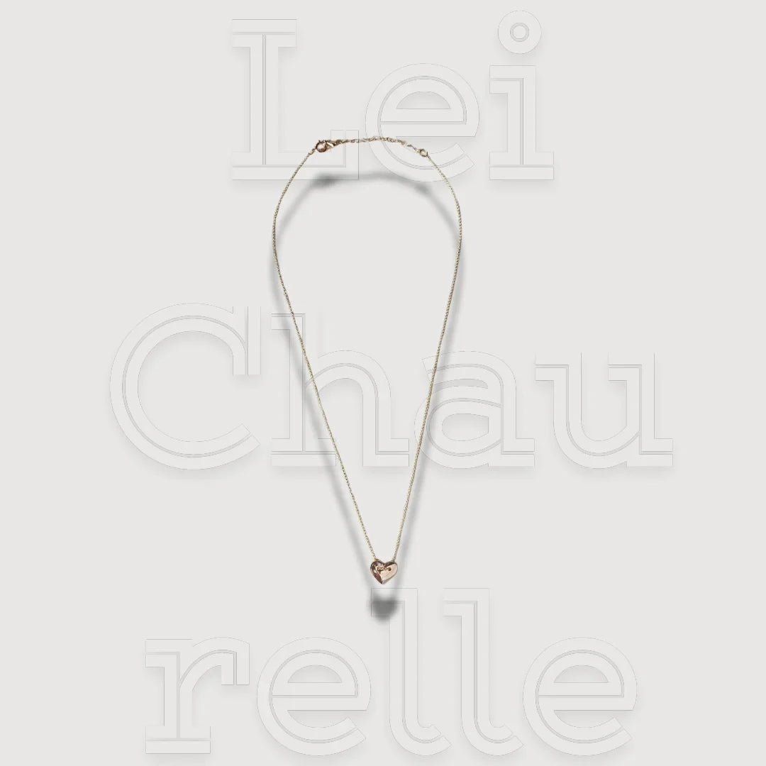 18k Gold Filled Diamond Heart Necklace