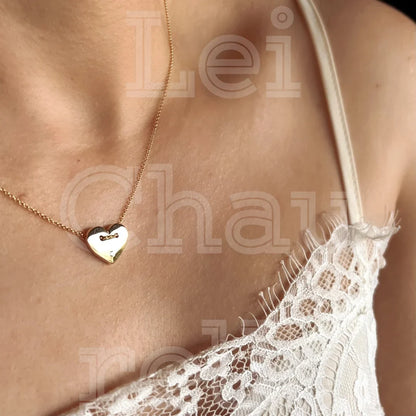 18k Gold Filled Diamond Heart Necklace